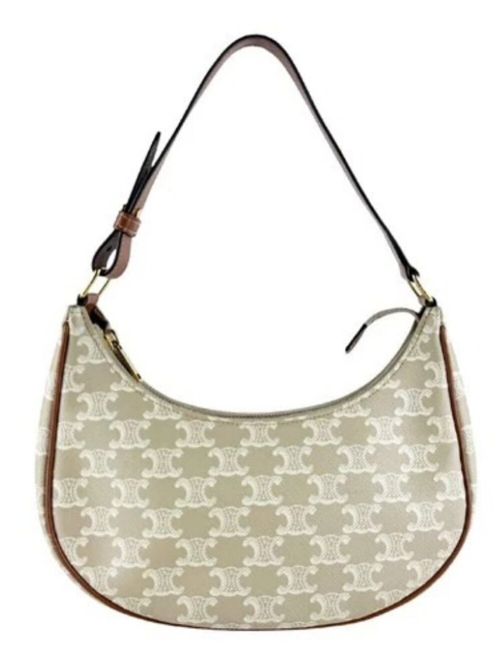 Auth CELINE Ava Bag Handbag Brown/Greige PVC/Leather - z10471
